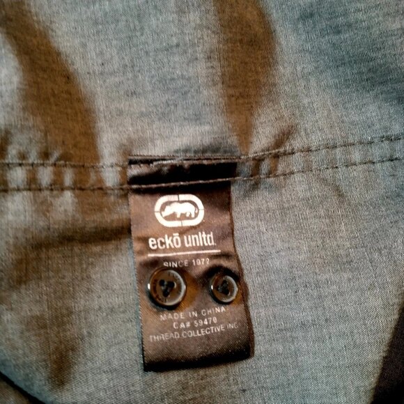 Vintage Y2K Ecko Unltd Shirt 2XL Gray All Over Print Logo Spellout Streetwear - Picture 6 of 13